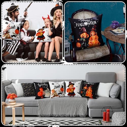 GlikCeil Set of 16 Halloween Pillow Covers 18 x 18 Inch Holiday Throw Pillow Covers Christmas Winter Fall Seasonal Pillowcases Decorative Cushion Pillowcases for Farmhouse Home Couch Sofa Decor - Image 6
