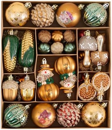 Valery Madelyn 50ct Fall Ornaments Shatterproof Tree Decorations for Home by ValeryMadelyn