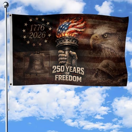 250 Anniversary USA Flag, Two-sided Design 4x6 Ft, 250th Anniversary Flag 2 by RustFieldCo