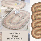 Homespice Russet Braided Placemats for Country Decor, Oval 13x19 Set of 4 - Image 2
