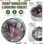 Simgoing 5 Pack Christmas Storage Bags, 9 Ft Christmas Tree Large Bag, 24" Wreath Containers and 25" Garland Packing Tote Moving Bags with Handle Zipper for Artificial Xmas Tree Wreath Garland - Image 4