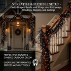 Halloween Lighted Creepy Vine Garland LED Black Vine Fireplace Decor，8.8ft - Image 4