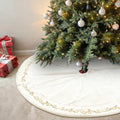 HyDren 60 inch Velvet Christmas White Tree Skirt(Classical Style) by HyDren