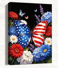 July 4th Patriotic Canvas Wall Art 4th of July USA Decorations American Flag and Butterfly Picture Wall Decor Independence Day Home Decor 24x32in by HomeifHue