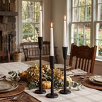 Black Taper Candle Holders Set of 3, Vintage Candlestick Holder - Image 5