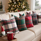 MIULEE Christmas Plaid Decorative Pillow Covers Set of 2 20x20inch Black - Image 6