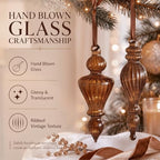 Sotiff 6 Pcs Mercury Glass Christmas Ornaments,Vintage Antique Finial Decor - Image 3