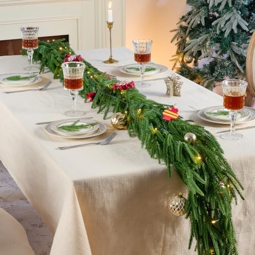 TQRR 2Pcs 6FT Norfolk Pine Garlands, Realistic Greenery Christmas Garland - Image 4