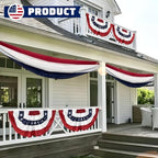 3x30Ft Patriotic Bunting 4th of July Decor Outside Red, White & Blue Stripe Bunting Banner Decor Memorial Days Veterans Day Celebration USA Bunting Outdoor Porch Garden - Image 4