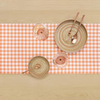 Solino Home 100% Pure Linen Table Runner Apricot, Gingham Check 14 x 108 in - Image 3