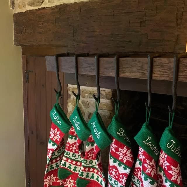 Lulu Decor,100% Cast Iron 8" Stocking Holder for mantle Holds Up to 9 lbs Low Profile Design with Rubber Grip Ideal for Christmas Stockings Garland Holder Simple Natural Branch antler shape (Set of 8) - Image 5