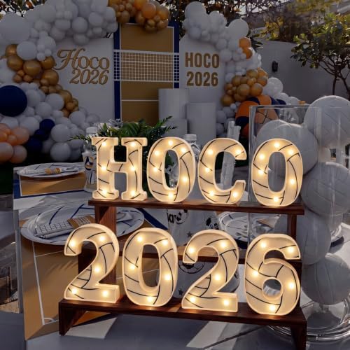 Honoson 8 Pcs Homecoming Party Decor Volleyball Hoco 2026 Light up Sign - Image 5