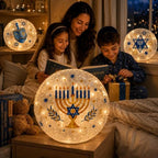 Capoda Hanukkah Decorations, 3 LED Glass Orbs, Judaica Centerpieces - Image 6