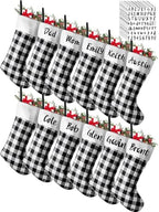 Tatuo 12 Pack Christmas Burlap Stockings Hanging,Black White by Tatuo