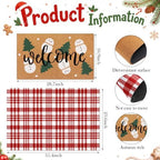 Tinideya 2 Pcs Christmas Layered Doormat Set, Snowman Welcome - Image 2