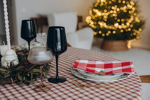 Holidays Cloth Dinner Napkins - 12 Pack, 20"x20", 100% Cotton Christmas Dinner Napkins with Plaid Pattern - Reusable, Washable & Environment-friendly Gingham Cloth Red Napkins for Parties and Weddings - Image 5