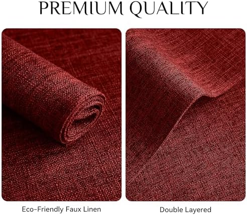 Softalker Faux Linen Cloth Placemats Set of 8-12 x 18 Inch, Red - Image 4