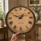 Personalized Family Name Wall Clock, Custom Antique Pocket Watch Clock, Vintage Style Working Clock, Rustic Family Wall Decor, Anniversary, Wedding & Housewarming Gift - Image 2