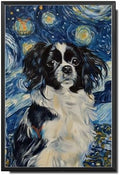 Metal Sign Vintage Tin Sign Papillon Dog Elegance Night Sky and Festive Cheer for Seasonal Celebrations Interior Design Corrosion Resistant Aluminum 8×12 Inches with Metal Frame by YmyooForTinSign