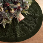 Arrowbash 48 Inch Velvet Christmas Tree Skirt Quilted Tree Skirt, Green by Arrowbash