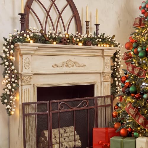 Thiccywoov 12 ft Christmas Wooden Beads Garland, Vintage Xmas Wood Tone - Image 4