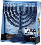 Zion Judaica 6 Pack Electric Hanukkah Menorah LED USB Powered Menorah Electronic Hanukkiah Battery Minorah Flamless Chanukah Candles (Blue, 6) - Image 3