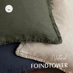 Foindtower Decorative Linen Fringe Throw Pillow Covers 26×26 Dark Green - Image 4