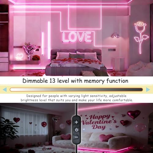 2 Set 10 FT Pink Led Lights Strip for Bedroom Decor Rope Lights Easy DIY Princess Bathroom Cuttable Strip Lights for Baby Room Living Room Kitchen Ceiling Wall Vanity Mirror Decoration - Image 4