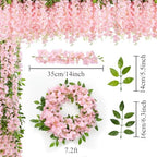 U'Artlines 10Pcs 7.2 Ft/Piece Artificial Wisteria Garland Light Pink - Image 5