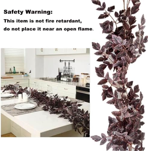 2PC Artificial Plum Cimicifuga Seeded Fall Garland Vine 6Ft - Image 4