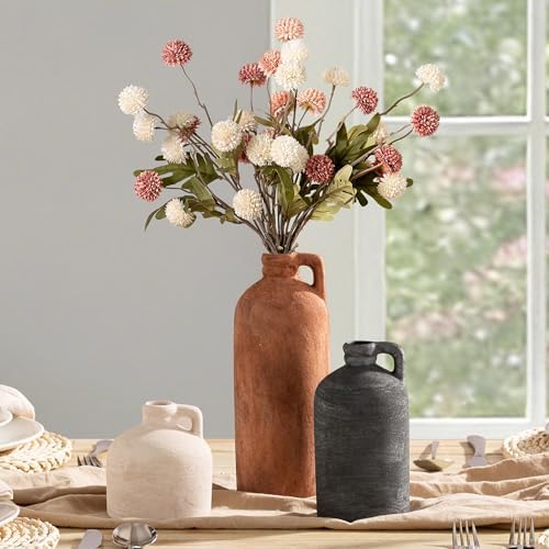 Ceramic Vase Home Table Decor - Flower Vase Set of 3 Living Room Kitchen Decorations Farmhouse Modern Rustic Vases Decorative Centerpiece for Shelf Bedroom Office Bathroom Dining Coffee Desk - Image 4