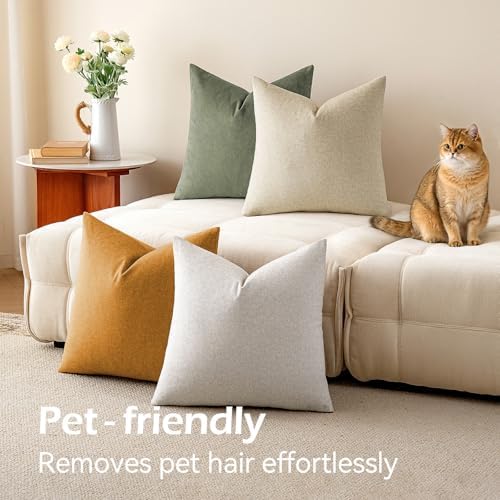 a moment Waterproof Throw Pillow Covers Set of 4,18x18 Inch Outdoor Stain Resistant Pet Friendly Pillowcases Cushion Covers for Patio Sofa and Living Room,Dune Grove - Image 6