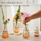 Glass Bud Vase Set of 20 - Small Vases for Flowers in Bulk - Assorted Vintage Crystal Vases for Flowers, Table Centerpieces (Amber, 20 Pcs) - Image 2