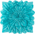 OiseauVoler Decorative 3D Flower Throw Pillow Covers 18 x 18 Inch Teal by OiseauVoler
