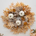 26 Inch Fall Wreath for Front Door,Autumn Wreath with Lights, Artificial Pumpkin Maple Leaves Berries Autumn Harvest Fall Wreaths for Home Porch Thanksgiving Halloween Indoor Outdoor Decorations by Unknown