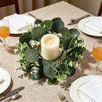 12 Pcs Artificial Eucalyptus Candle Rings Wreaths - Image 4