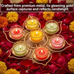 LemonRoad 4 Pcs Lotus Candle Holder, Return Gifts for Pooja, 7 Candlesticks - Image 4