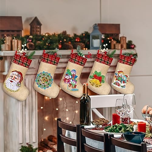 Glimin 9 Sets Christmas Diamond Art Stocking 5D - Image 5