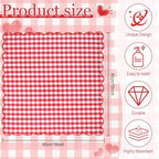 SmoothNovelty 12 Pack Buffalo Plaid Cloth Napkins 18x18 Inch Checkered Cloth Napkins Scalloped Soft Cotton Table Mat Washable Reusable for Dinner Wedding Holiday Birthday Parties (Classic,Red) - Image 2
