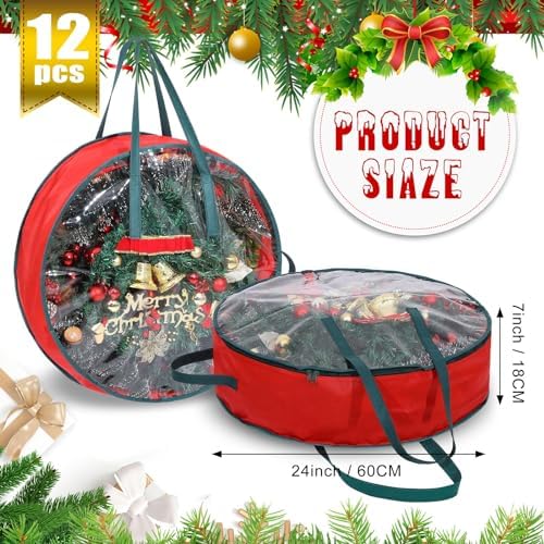Shappy 20 Pcs Wreath Storage Bag Container with Clear Window,24inch - Image 2