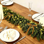 WANNA-CUL 6ft Real Touch Lighted Cedar Christmas Garland with Lights - Image 4