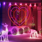 LAMPHOME Valentine Lights Outdoor 46.5 Inch 318LED Waterproof Red AMD Pink Heart Light Valentine‘s Day Decorations for Outdoor Garden Yard Valentine‘s Day Interior Decoration - Image 5