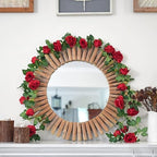 FiveSeasonStuff 29 Ft 4 Pack Rose Silk Flower Garland Artificial Flowers Decoration Hanging Floral Décor for Wedding Baby Shower Birthday Party Garden (Venetian Red) - Image 2