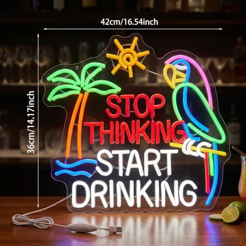 Zhengmy Bar Neon Sign, USB Powered LED Wall Light for Home Bar Decor - Image 2