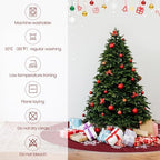 Large Christmas Burlap Tree Skirt Snowflake,84 Inch,Red - Image 3