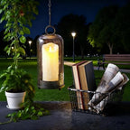 12" High Versatile Modern Metal Hurricane Lantern with Handmade Sturdy Glass Dome in Rustic Brown for Pillar Candle & Plants, Industrial, Farmhouse, Shabby Chic (Brown, 5"x12") - Image 5