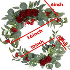 H&W 2pcs Small Size Artificial Wedding Arch Flowers for Wedding Sign, Floral Swag Dusty Decor for Reception Ceremony Backdrop Sweetheart Table （Red Rose） - Image 2