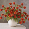 12Pcs 27"Artificial Fall Pompon Mum Stem Silk Flower for Vase Decor(Orange) by Juxdp