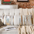 AmHoo Chenille Striped Textured Boho Throw Pillow Covers Aesthetic with Tassels Woven Decorative Pillow Case for Couch Bed Sofa Bedroom Modern Funky 14 x 36-Inch Brown by AmHootextile