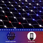 American LED Flag Net Lights Outdoor – 384 Super Bright Red White Blue Lights, Waterproof Patriotic Flag Light for 4th of July, Memorial Day, Independence Day, Yard, Garden, Wall Decor - Image 4